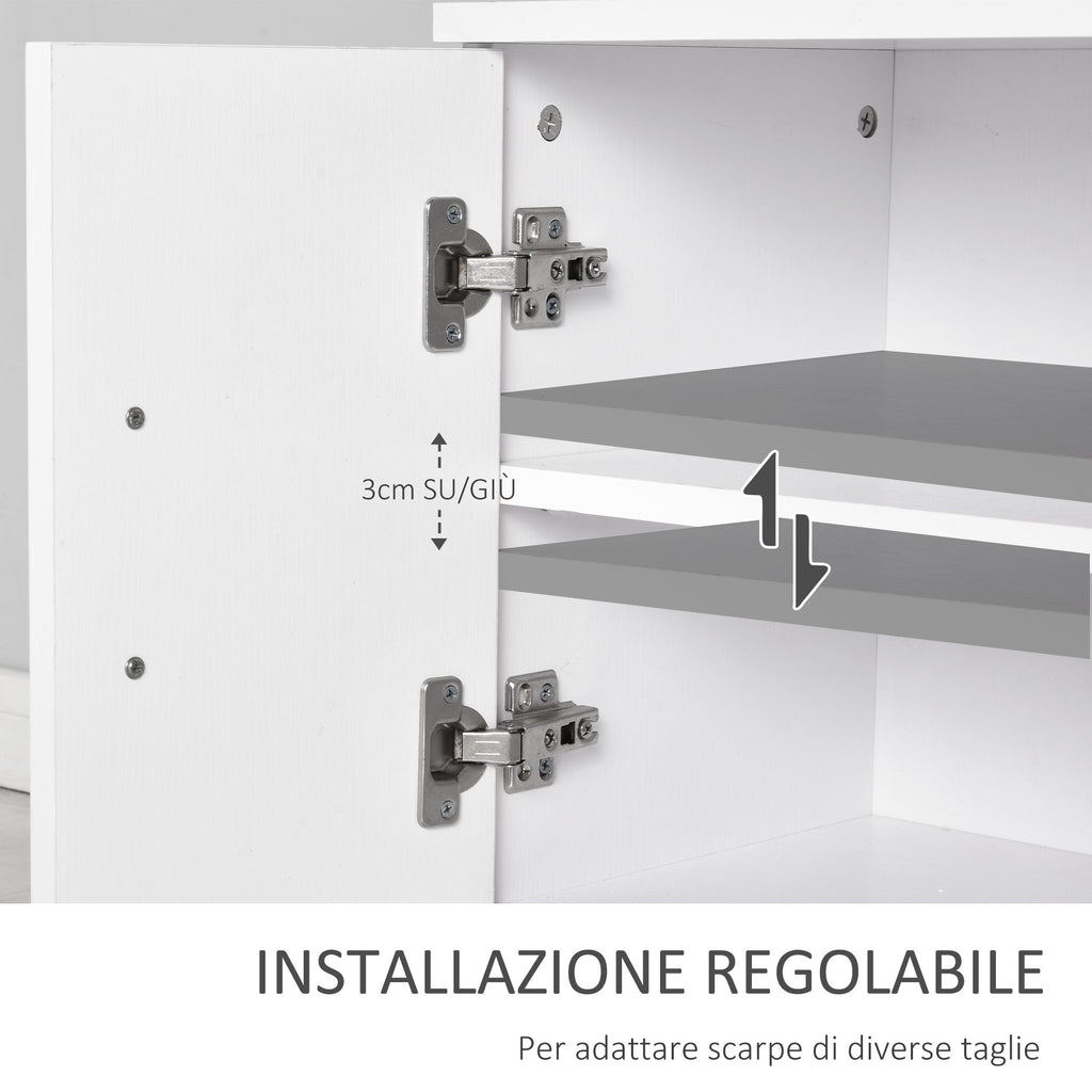 Easycomfort Scarpiera with Appendiabiti a Combinazione per Ingresso e Camera da Letto Legno 100x32x187cm white