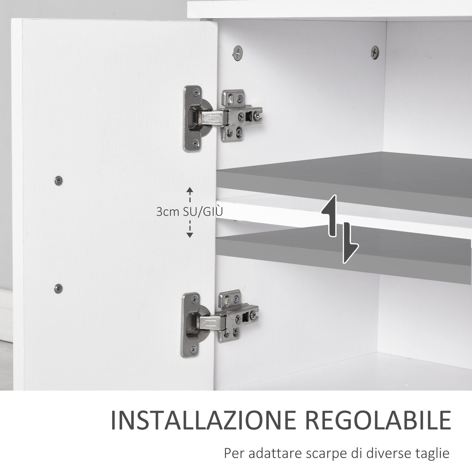Easycomfort Scarpiera with Appendiabiti a Combinazione per Ingresso e Camera da Letto Legno 100x32x187cm white