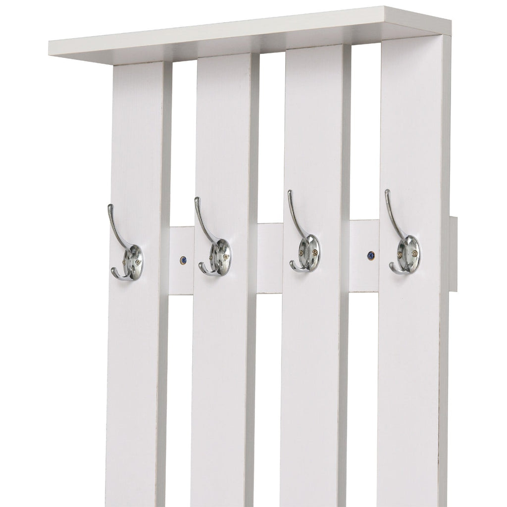 Easycomfort Scarpiera with Appendiabiti a Combinazione per Ingresso e Camera da Letto Legno 100x32x187cm white