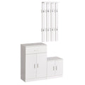 Easycomfort Scarpiera with Appendiabiti a Combinazione per Ingresso e Camera da Letto Legno 100x32x187cm white
