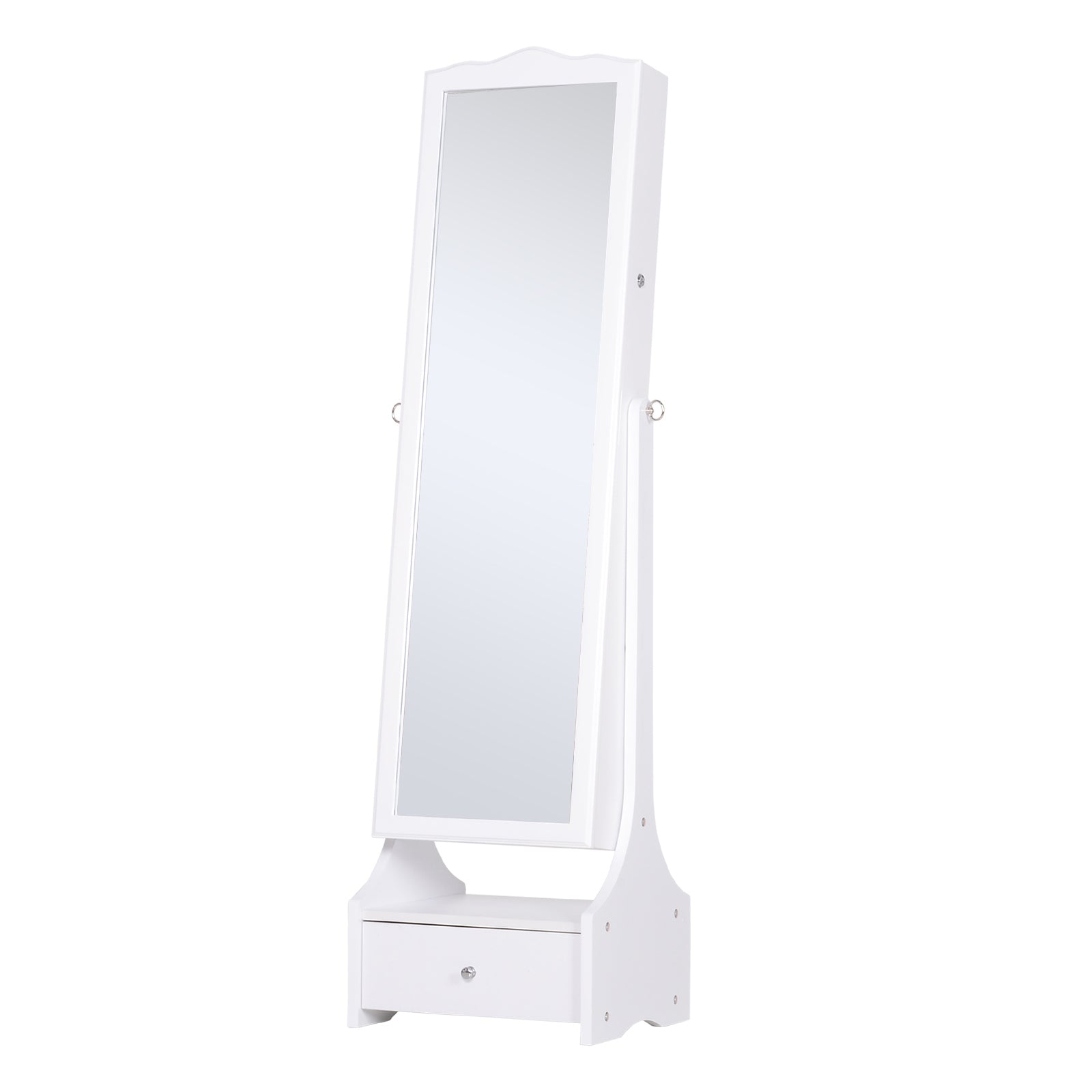 Easycomfort LED Portagioie Armadio per Gioielli with Specchio with Base a Cassettiera cassetto Organizzatore Gioielli e Accessori 45x36x150 cm