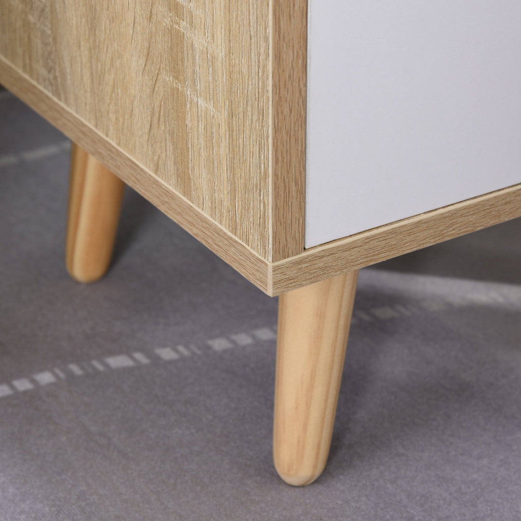 Easycomfort Comodino Salvaspazio Mobiletto with Cassetto e Mensola in Legno 37x30x48cm