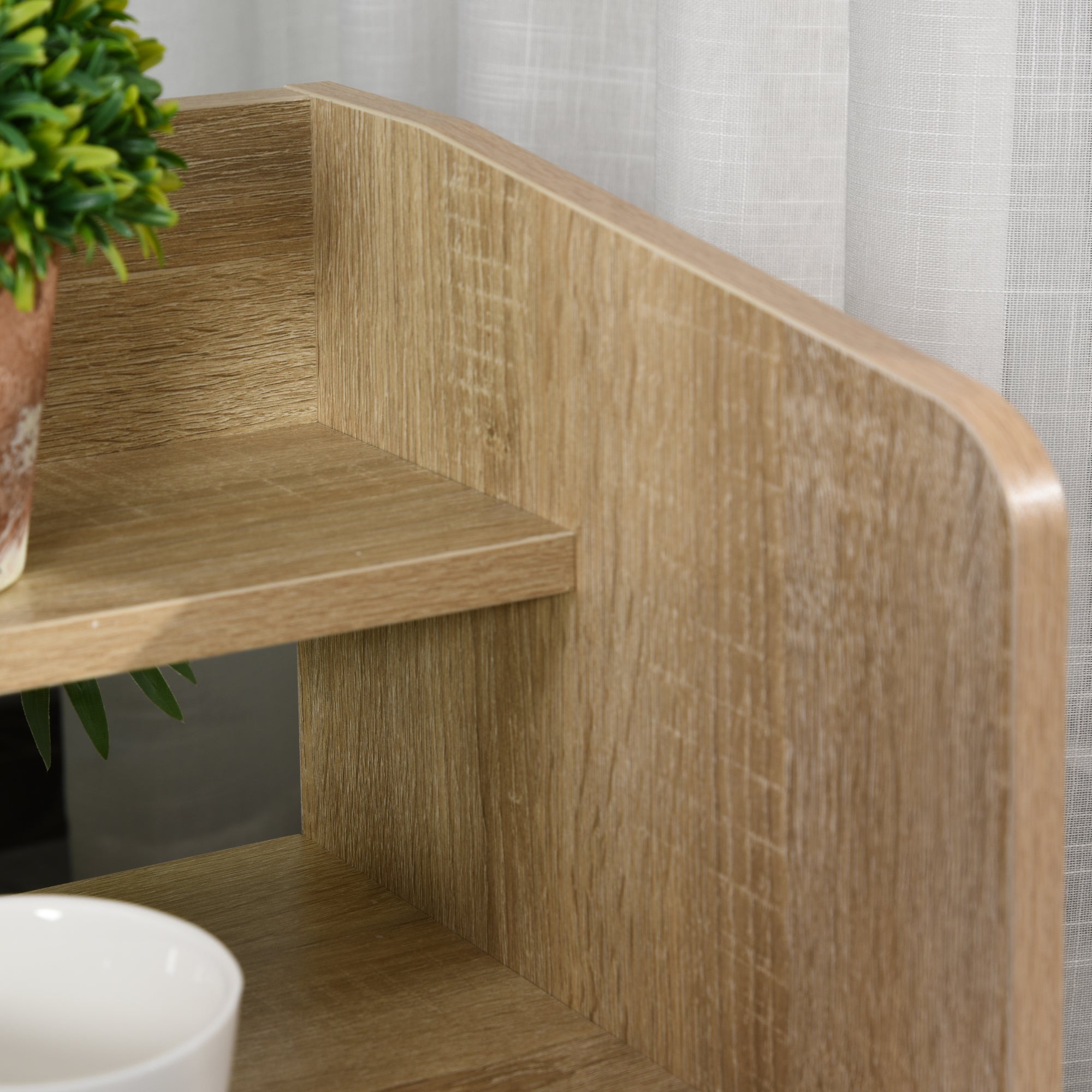 Easycomfort Comodino Salvaspazio Mobiletto with Cassetto e Mensola in Legno 37x30x48cm