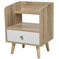 Easycomfort Comodino Salvaspazio Mobiletto with Cassetto e Mensola in Legno 37x30x48cm