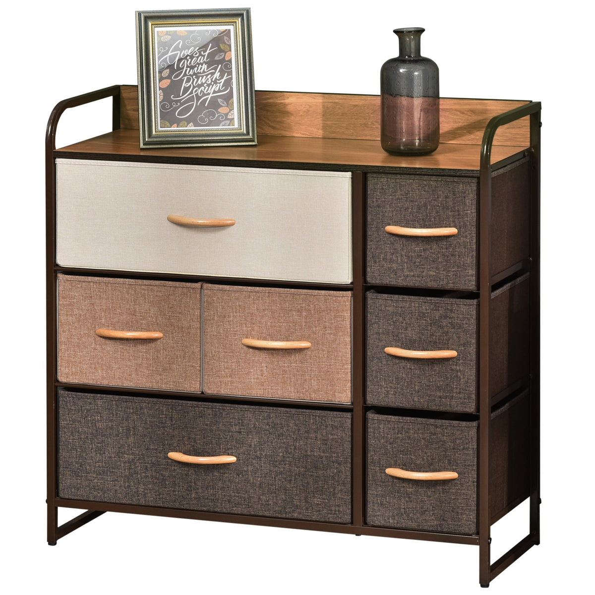 EasyComfort 7-laden ladekast stof en MDF 80x29x78.5 cm