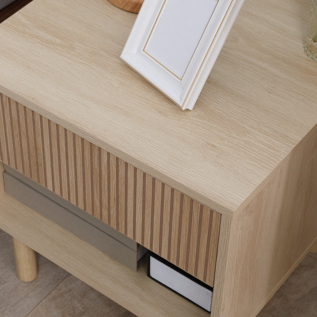 EasyComfort nachtkastje met lade en open vak 47x47x50 cm houtkleur