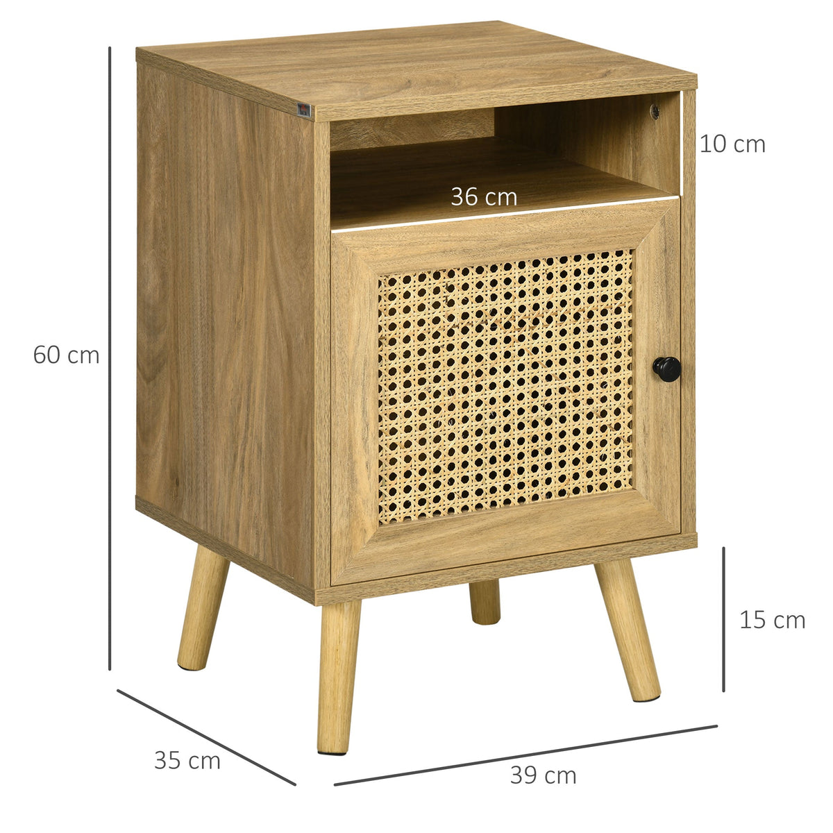 Easycomfort set van 2 boho-nachtkastjes 39x35x60 cm