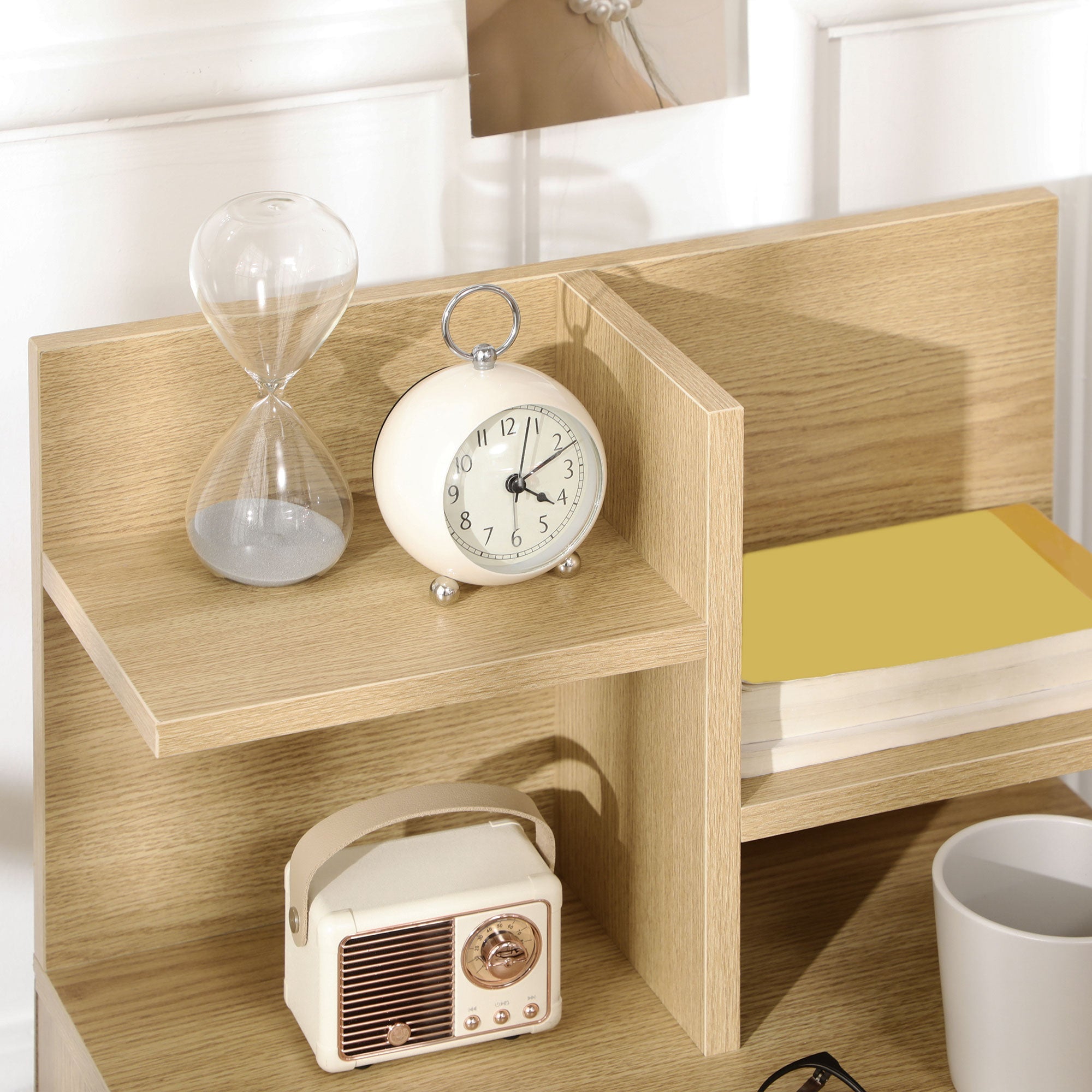 EasyComfort nachtkastje met 2 open schappen en lade 45x35x73 cm
