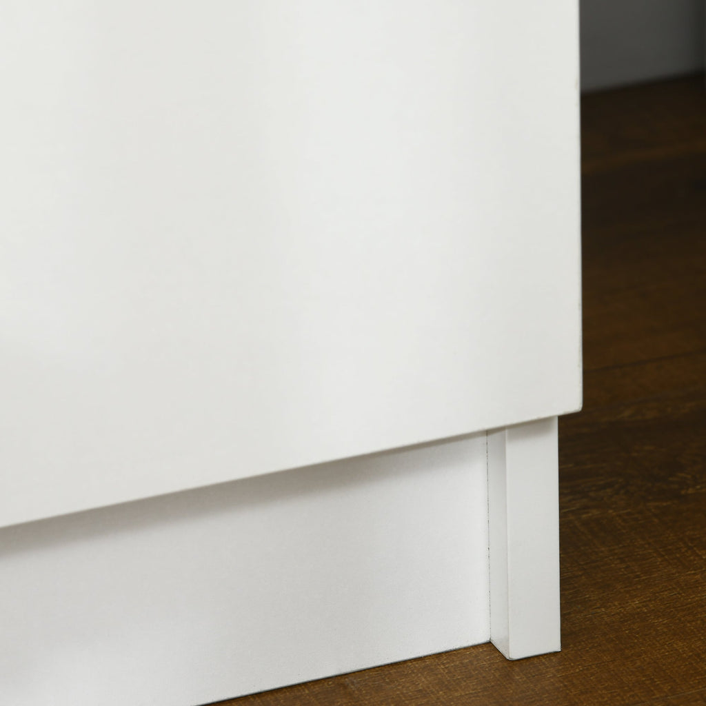 EasyComfort Comodino with luce LED RGB e 2 cassetti, 4 Modalità di luce e 16 colori, 45x35x52cm, white