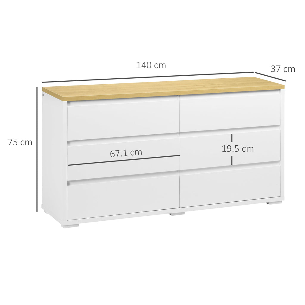 EasyComfort 6-ladekast 140x37x75 cm