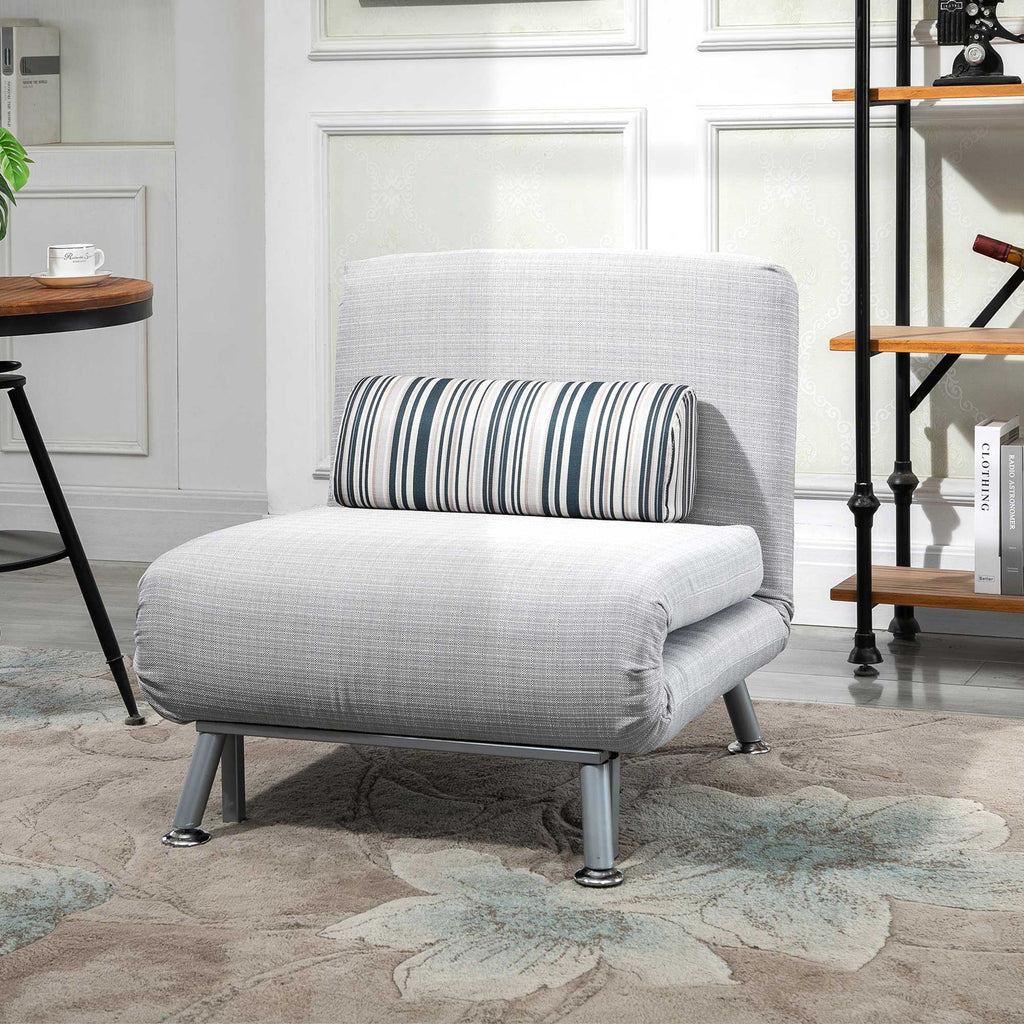 EasyComfort slaapfauteuil met kussen 75 x 70 x 75 cm grijs