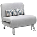 EasyComfort slaapfauteuil grijs met gestreept kussen