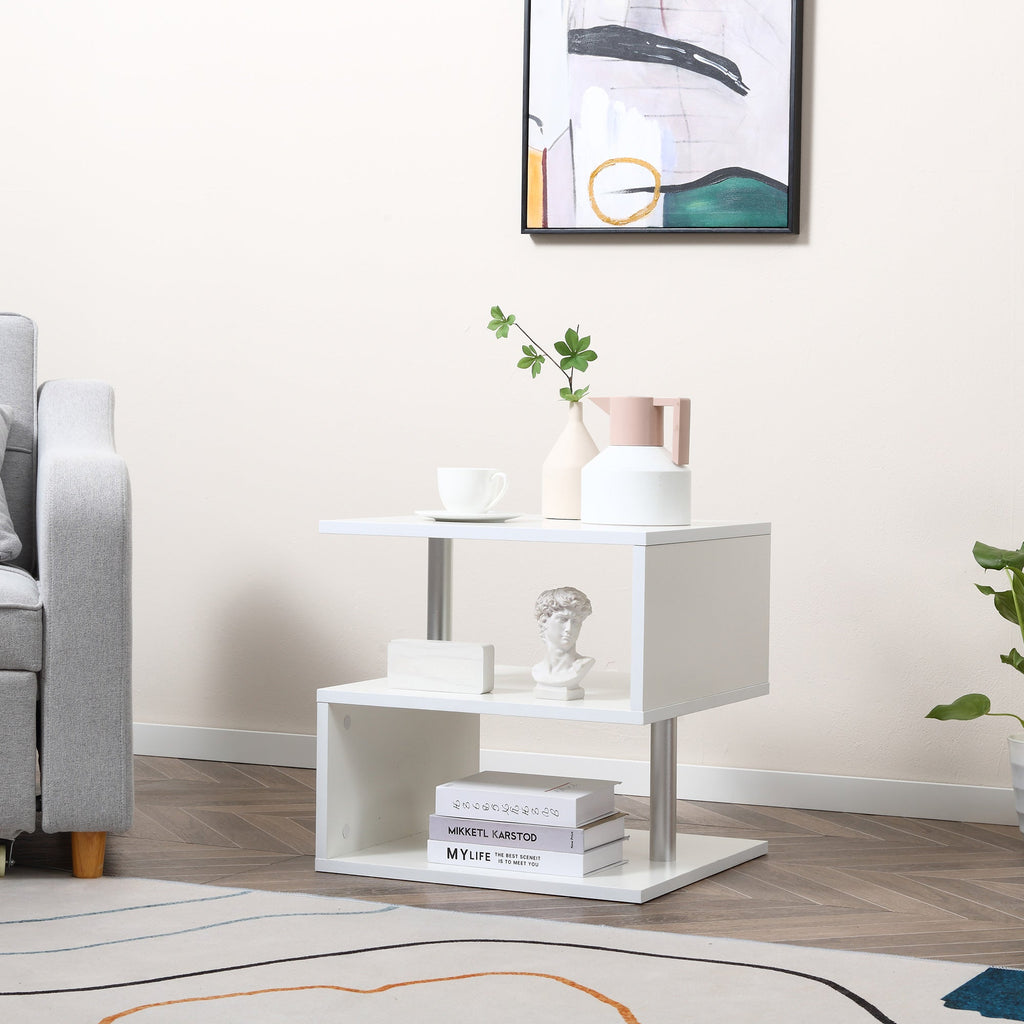 Easycomfort Moderno Tavolino Basso Da Salotto in Legno 50 x 50 x 50cm white