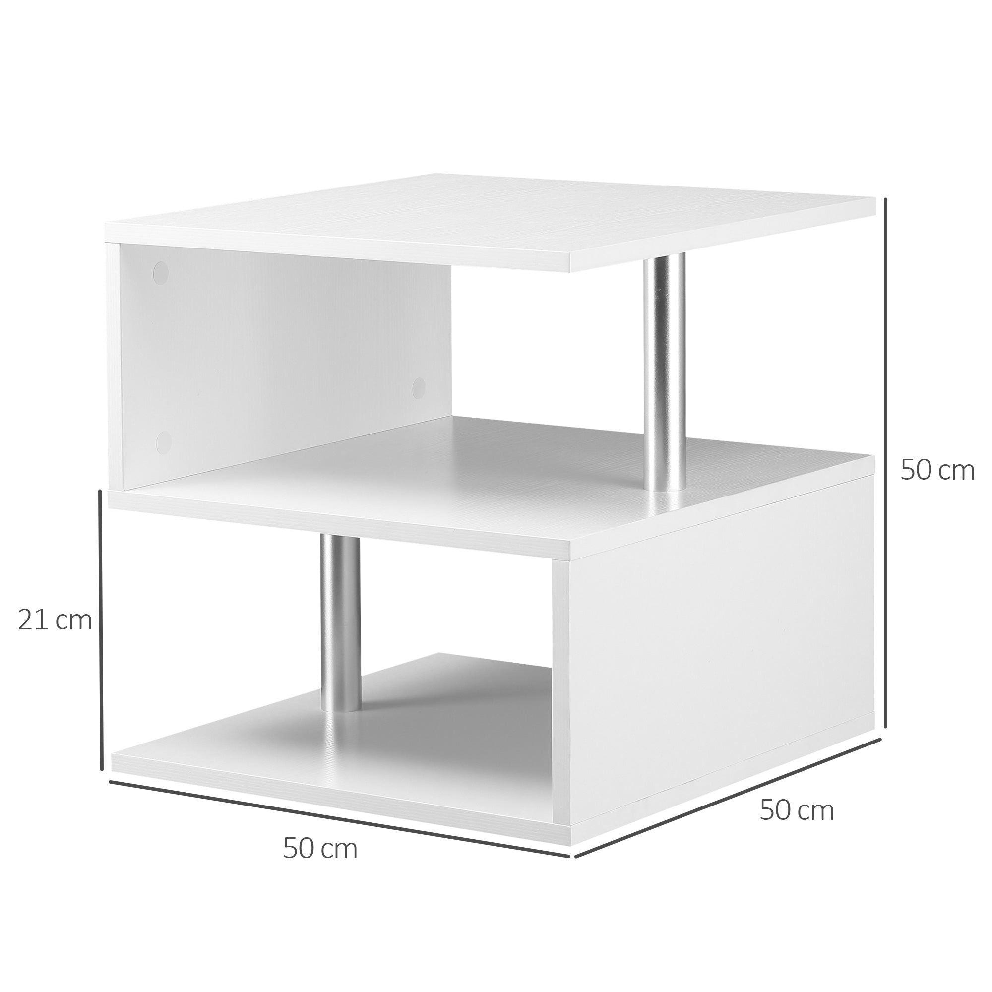 Easycomfort Moderno Tavolino Basso Da Salotto in Legno 50 x 50 x 50cm white