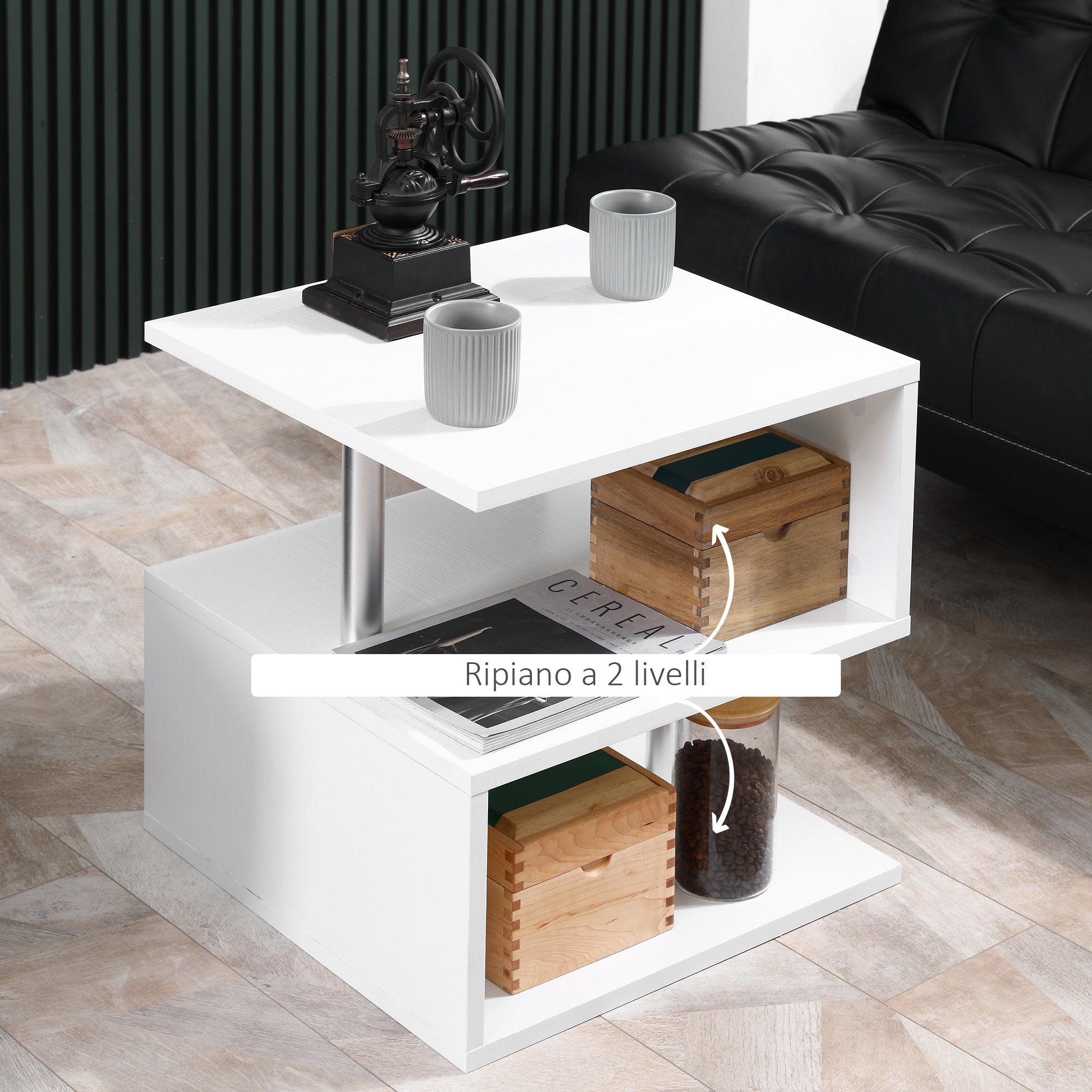 Easycomfort Moderno Tavolino Basso Da Salotto in Legno 50 x 50 x 50cm white