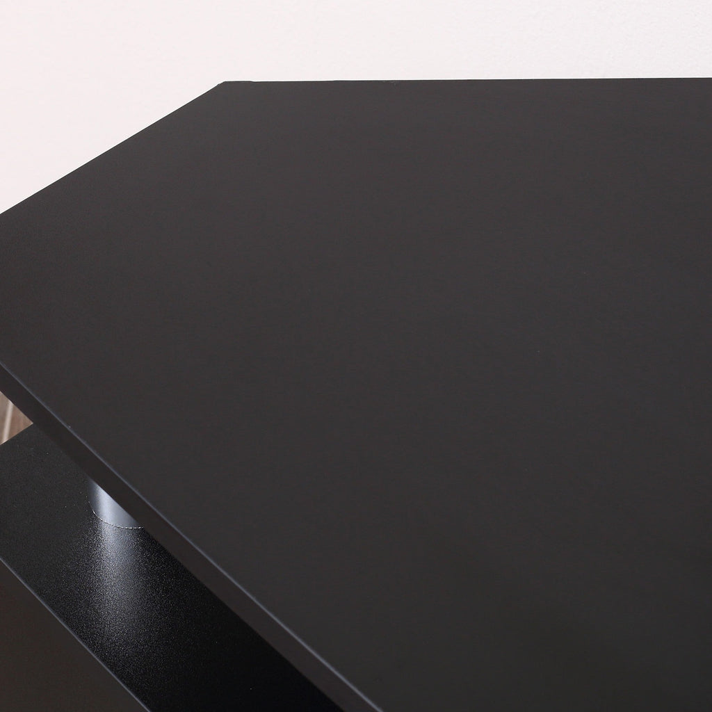 Easycomfort Mobile Porta TV Classico da Soggiorno with 2 ripiani e 2 Armadietti, in MDF e Acciaio Inox, black, 120x39.5x52cm