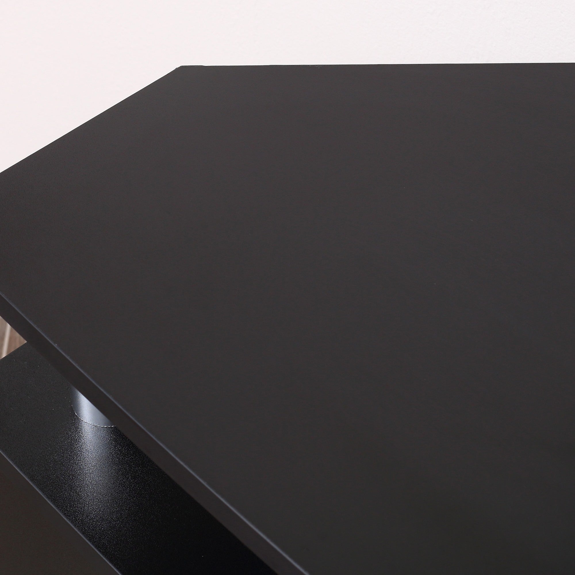 Easycomfort Mobile Porta TV Classico da Soggiorno with 2 ripiani e 2 Armadietti, in MDF e Acciaio Inox, black, 120x39.5x52cm
