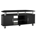 Easycomfort Mobile Porta TV Classico da Soggiorno with 2 ripiani e 2 Armadietti, in MDF e Acciaio Inox, black, 120x39.5x52cm