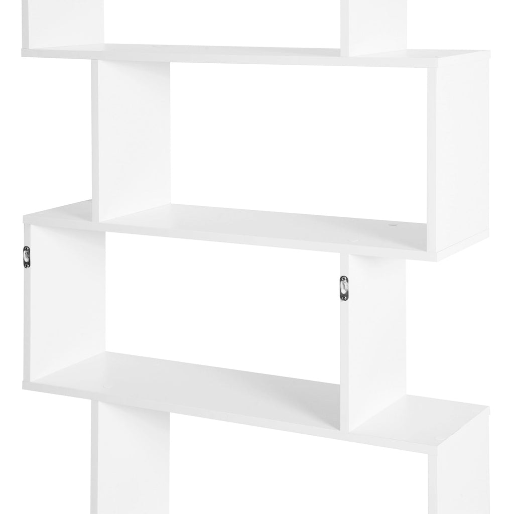 Easycomfort Scaffale Alto with 6 Ripiani, Libreria Scaffalatura in Legno Design Moderno, white 80 × 23 × 192cm