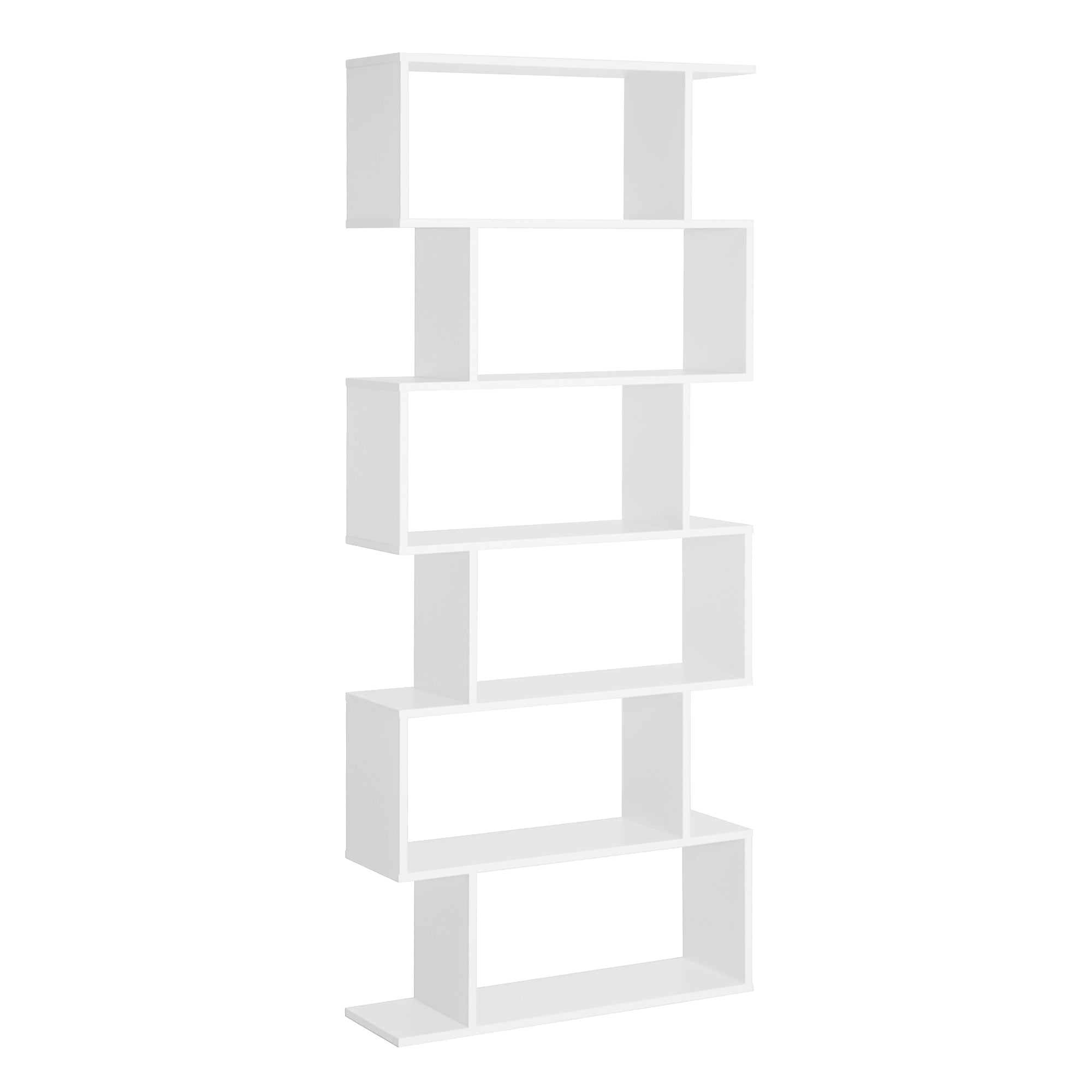 Easycomfort Scaffale Alto with 6 Ripiani, Libreria Scaffalatura in Legno Design Moderno, white 80 × 23 × 192cm