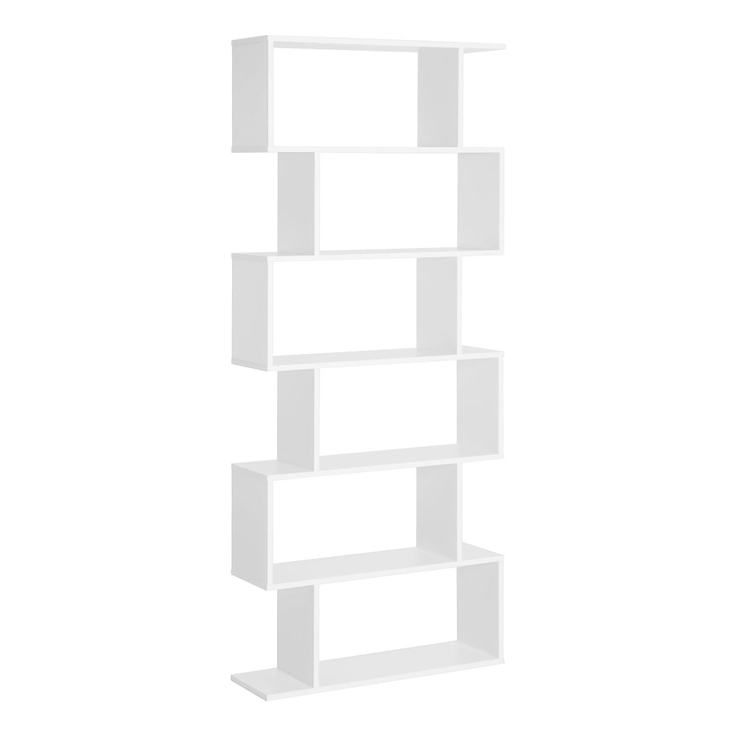 Easycomfort Scaffale Alto with 6 Ripiani, Libreria Scaffalatura in Legno Design Moderno, white 80 × 23 × 192cm