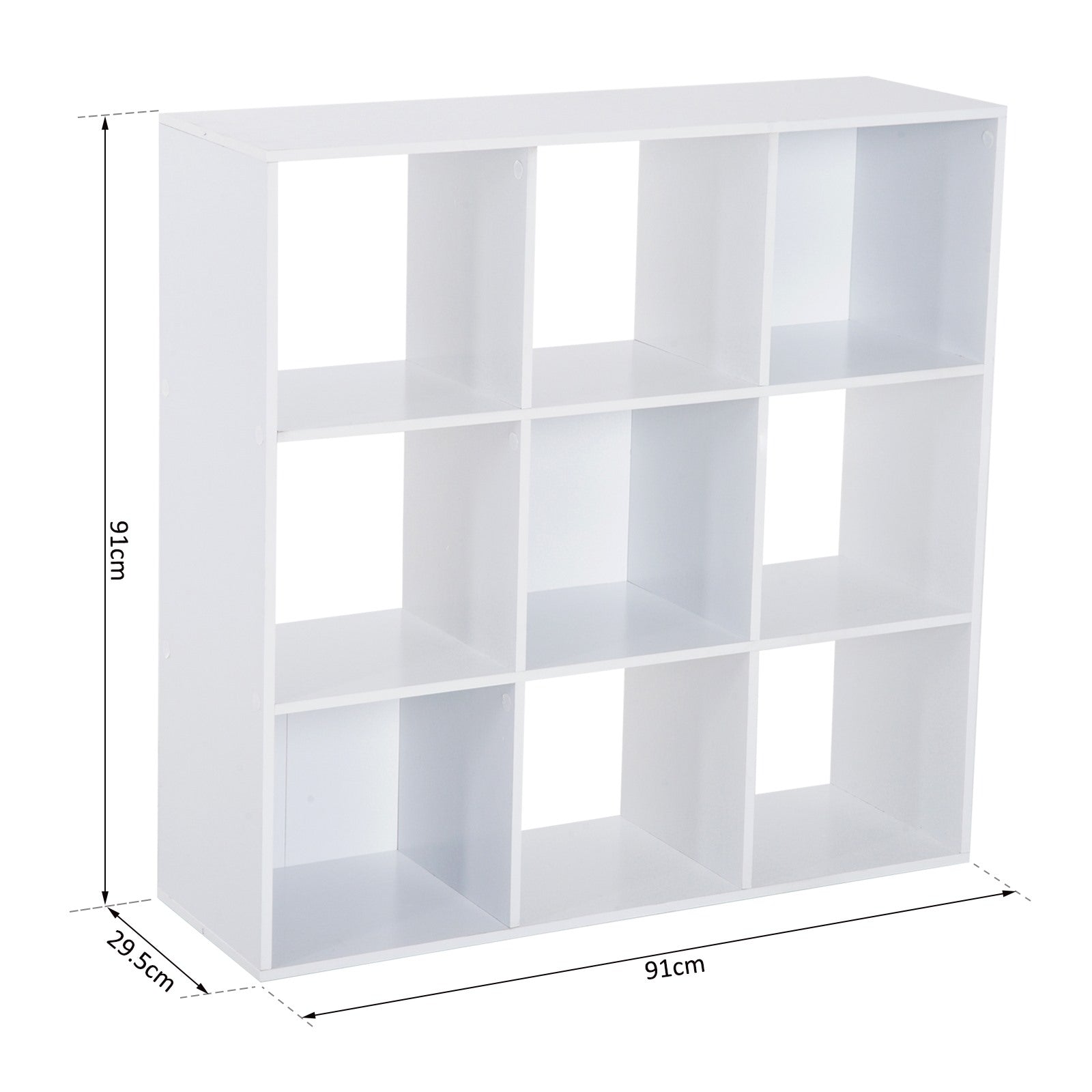 Easycomfort Libreria Bianca per Casa e Ufficio, Scaffale dal Design Moderno with 9 Scomparti in Legno, 91x29.5x91cm