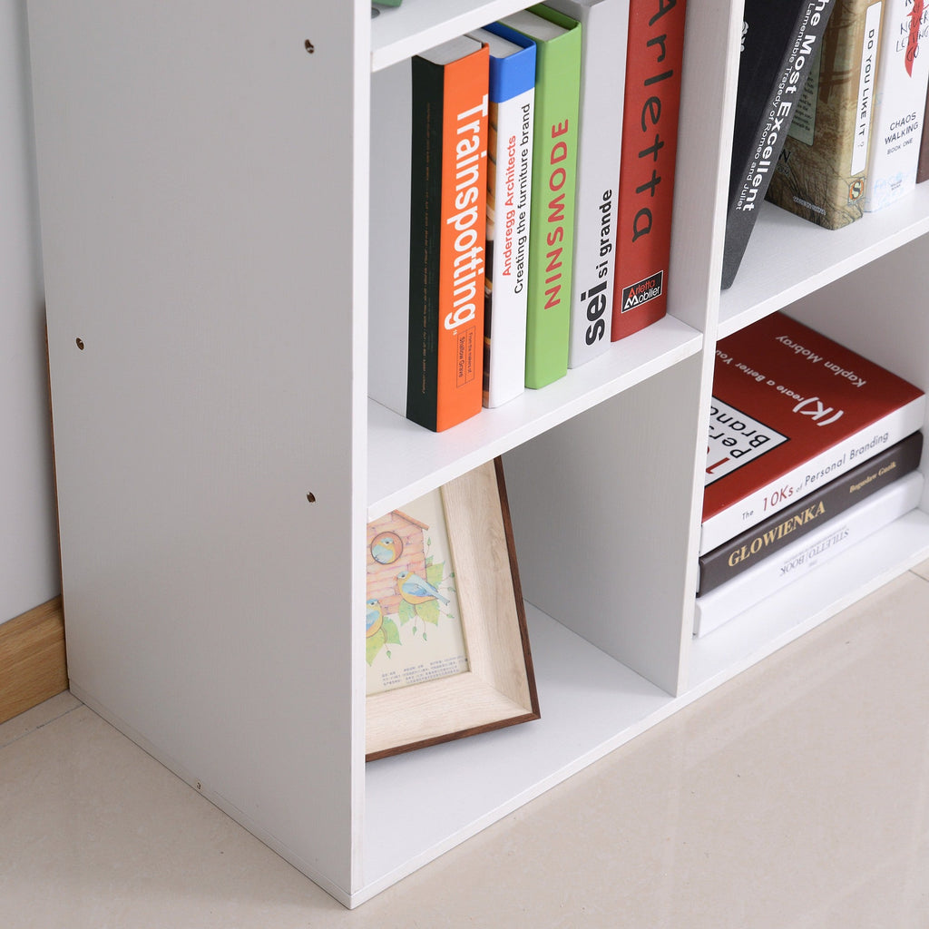 Easycomfort Libreria Bianca per Casa e Ufficio, Scaffale dal Design Moderno with 9 Scomparti in Legno, 91x29.5x91cm