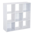 Easycomfort Libreria Bianca per Casa e Ufficio, Scaffale dal Design Moderno with 9 Scomparti in Legno, 91x29.5x91cm