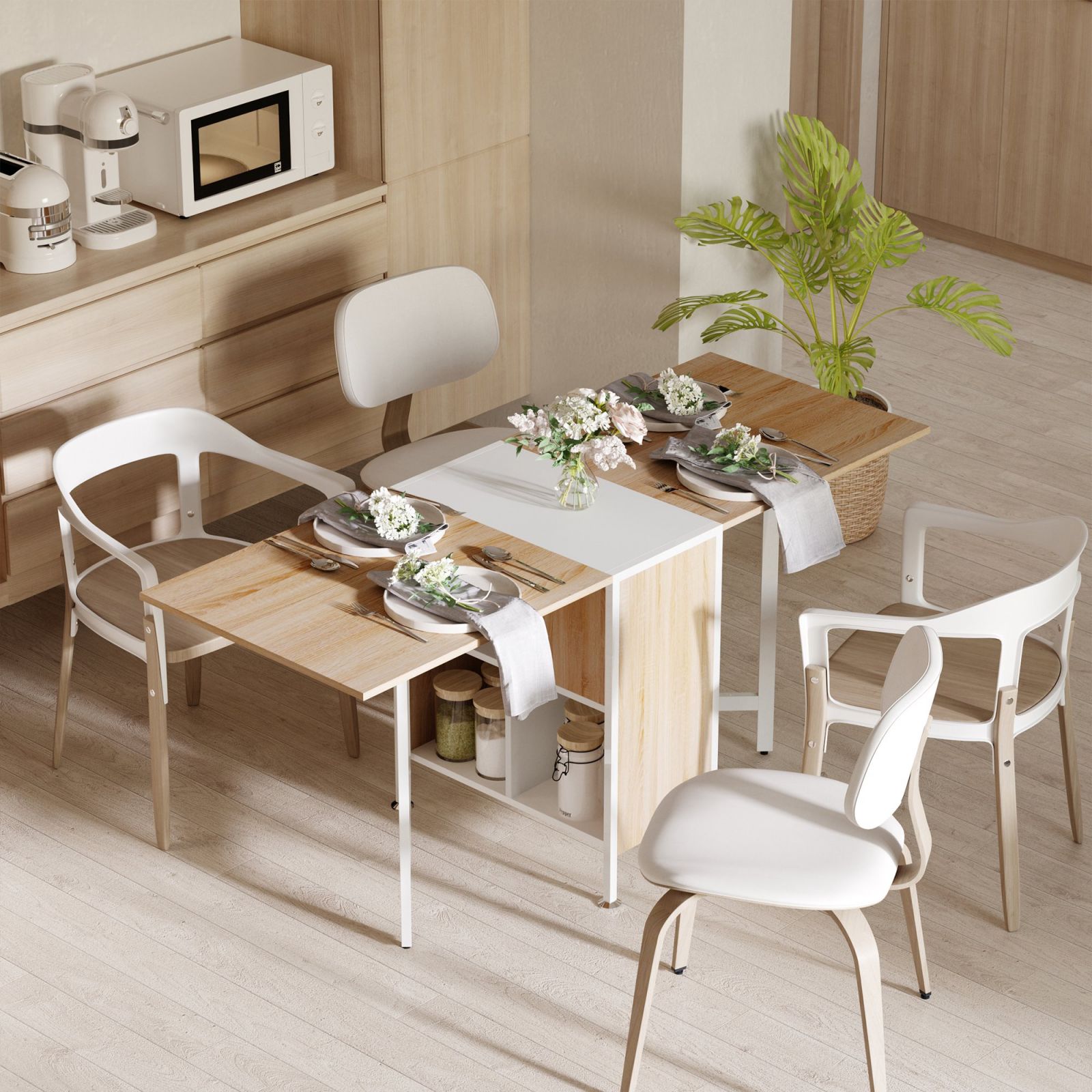 EasyComfort opklapbare tafel met 4 opbergvakken