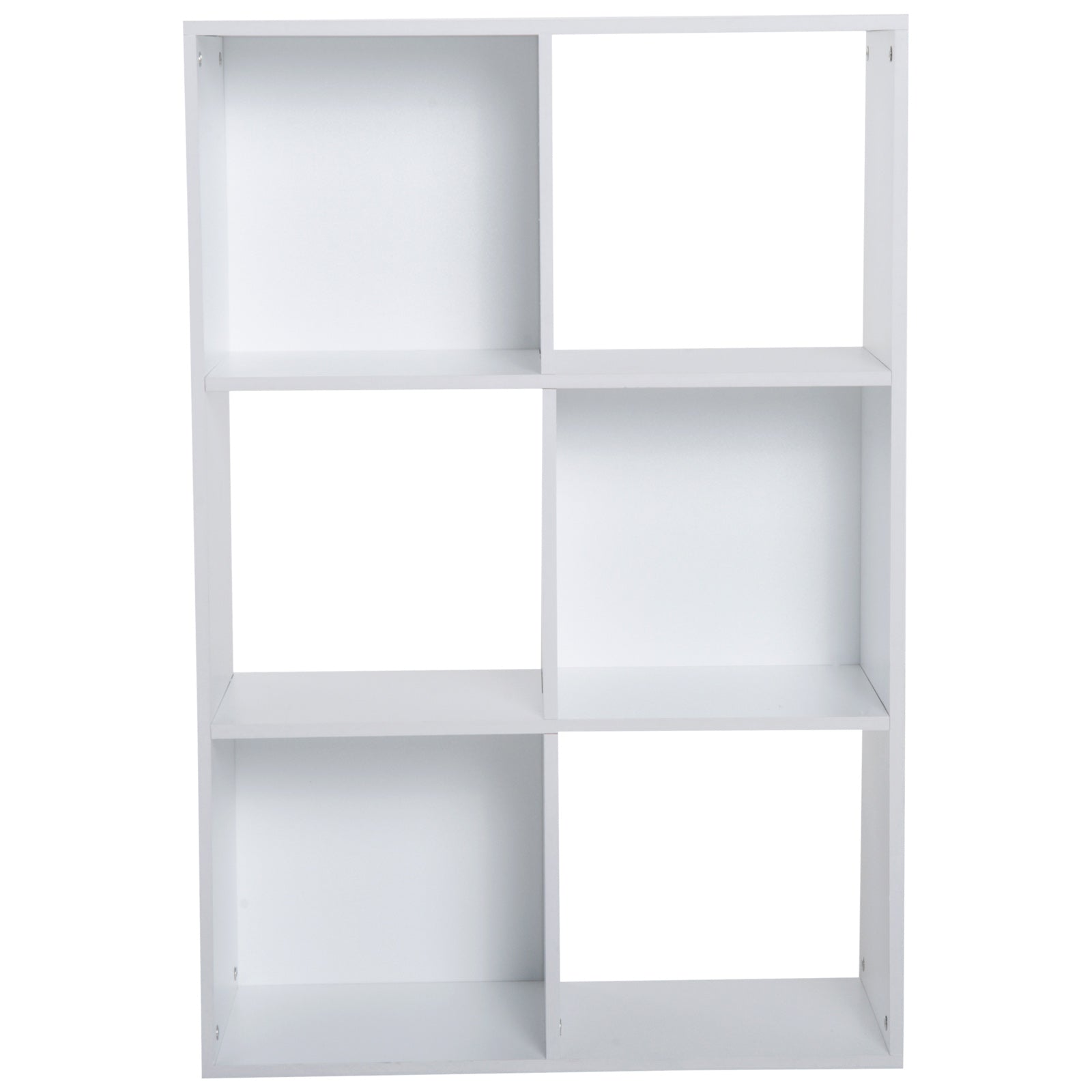 Easycomfort Libreria Bianca per Casa e Ufficio, Scaffale dal Design Moderno with 6 Scomparti in Legno, 91.5x29.5x61.5cm