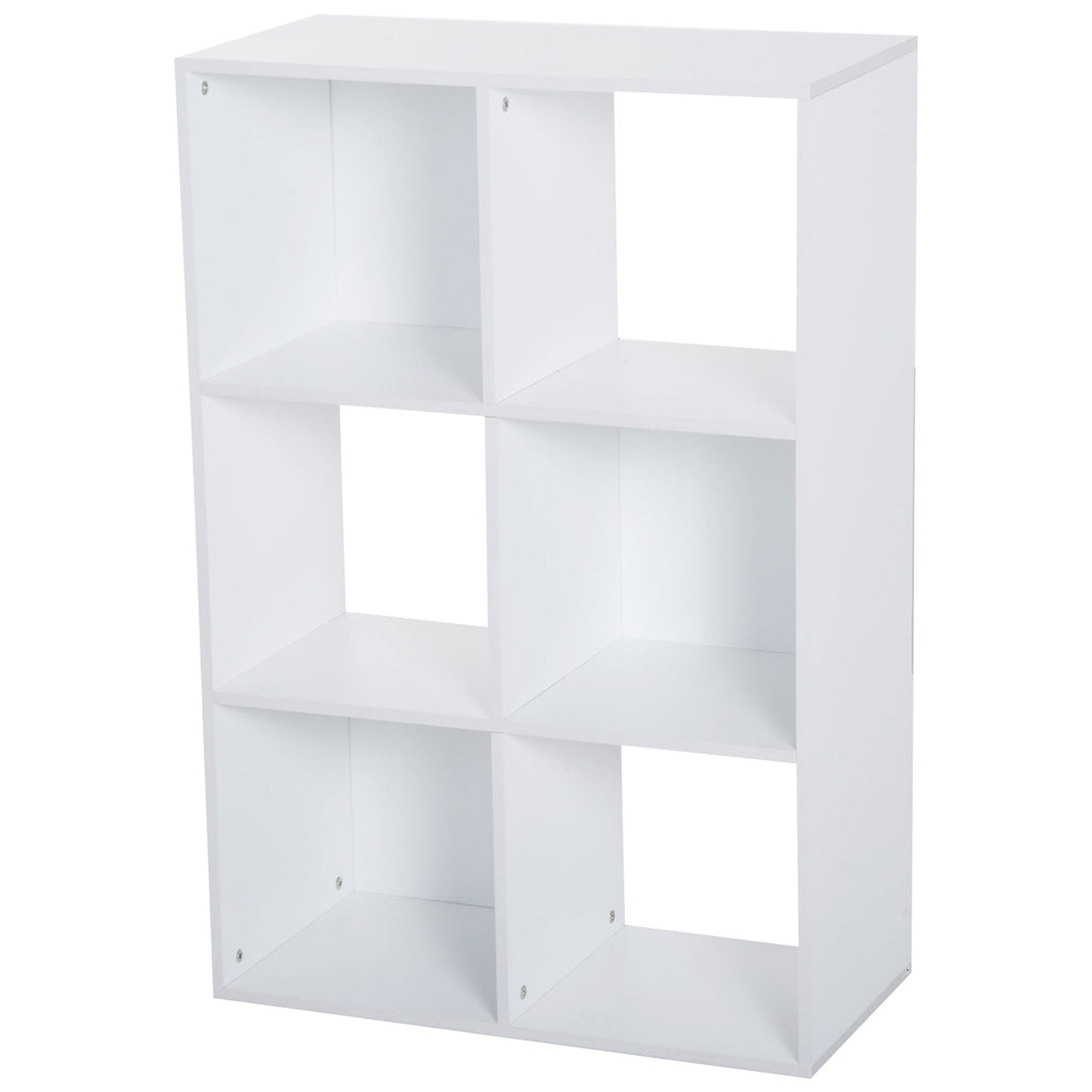 Easycomfort Libreria Bianca per Casa e Ufficio, Scaffale dal Design Moderno with 6 Scomparti in Legno, 91.5x29.5x61.5cm
