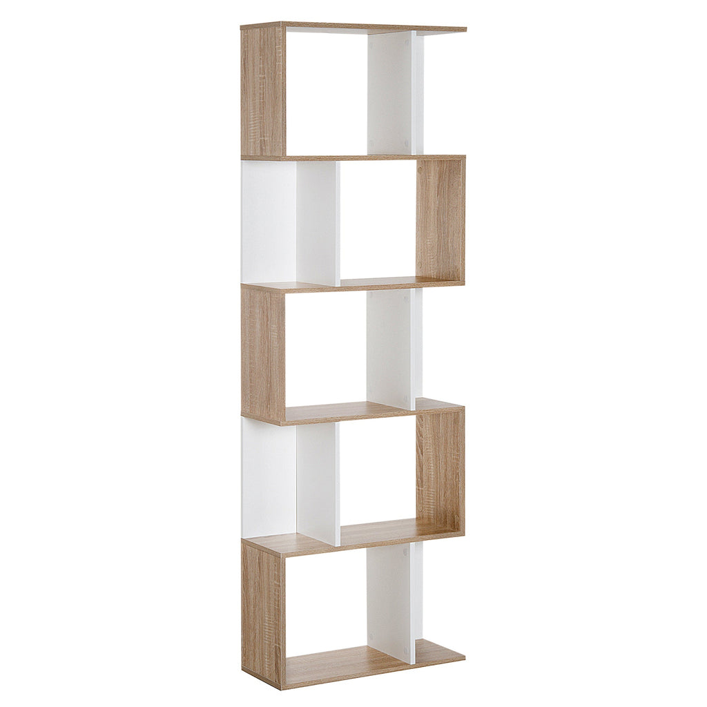 Easycomfort Libreria Moderna 5 Ripiani Pratici Finitura Eccellente, Superficie Liscia e a Prova di Umidità in Legno Truciolato white 60×24×184.5cm