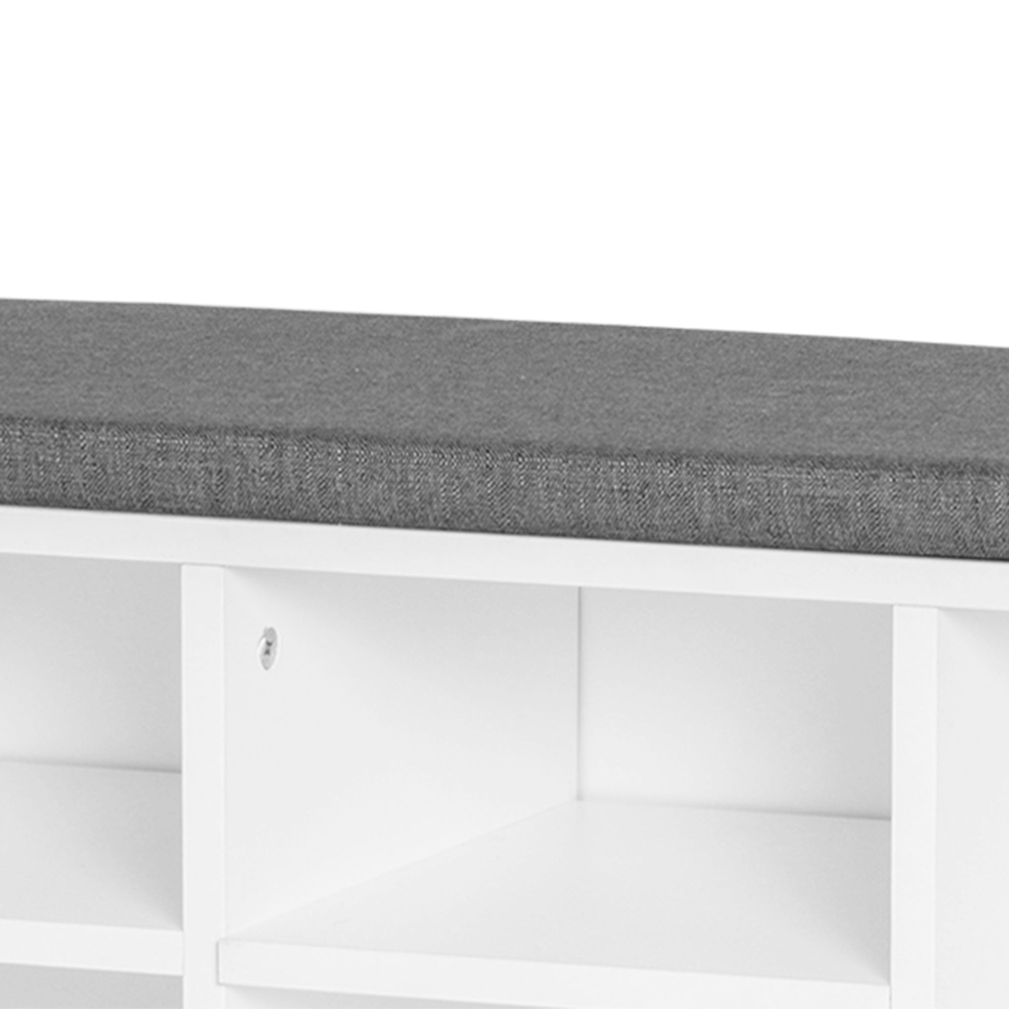 Easycomfort Scarpiera Panchina 8-10 Paia di Scarpe Ripiani Regolabili, Legno, white, 104 x 30 x 48 cm