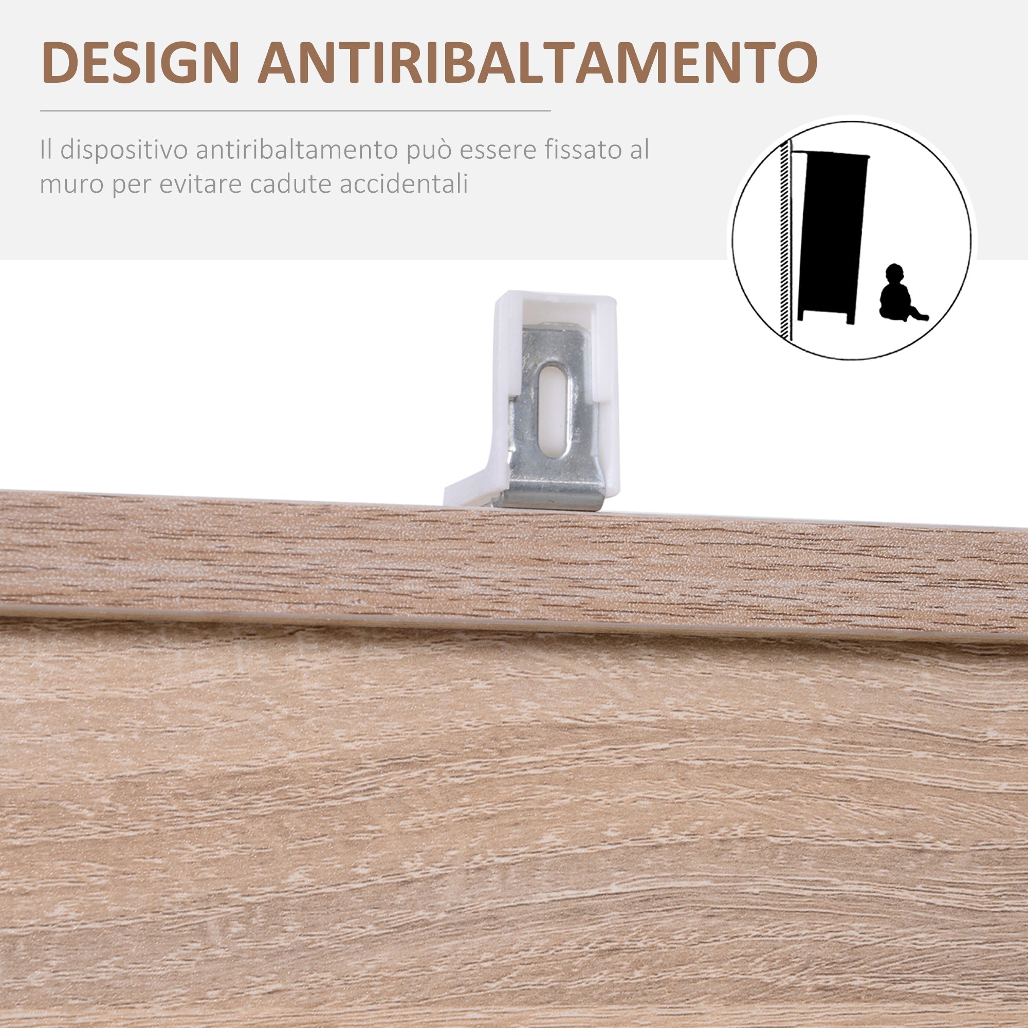 Easycomfort Libreria Scaffale in Legno, Mobiletto Multiuso with 3 Ripiani 4 Scompartimenti e 2 ante, 61.5x29.5x80cm
