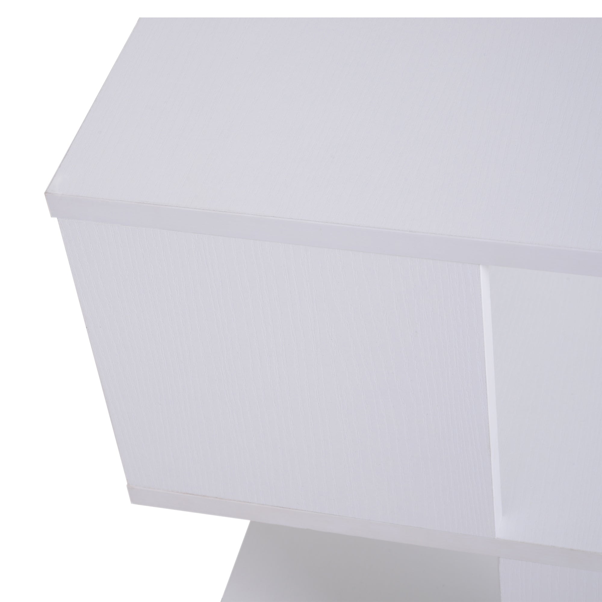 Easycomfort Tavolino da Caffè 2 Ripiani Aperti Design Moderno Salotto Soggiorno Legno 40x40x43cm white
