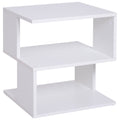 Easycomfort Tavolino da Caffè 2 Ripiani Aperti Design Moderno Salotto Soggiorno Legno 40x40x43cm white