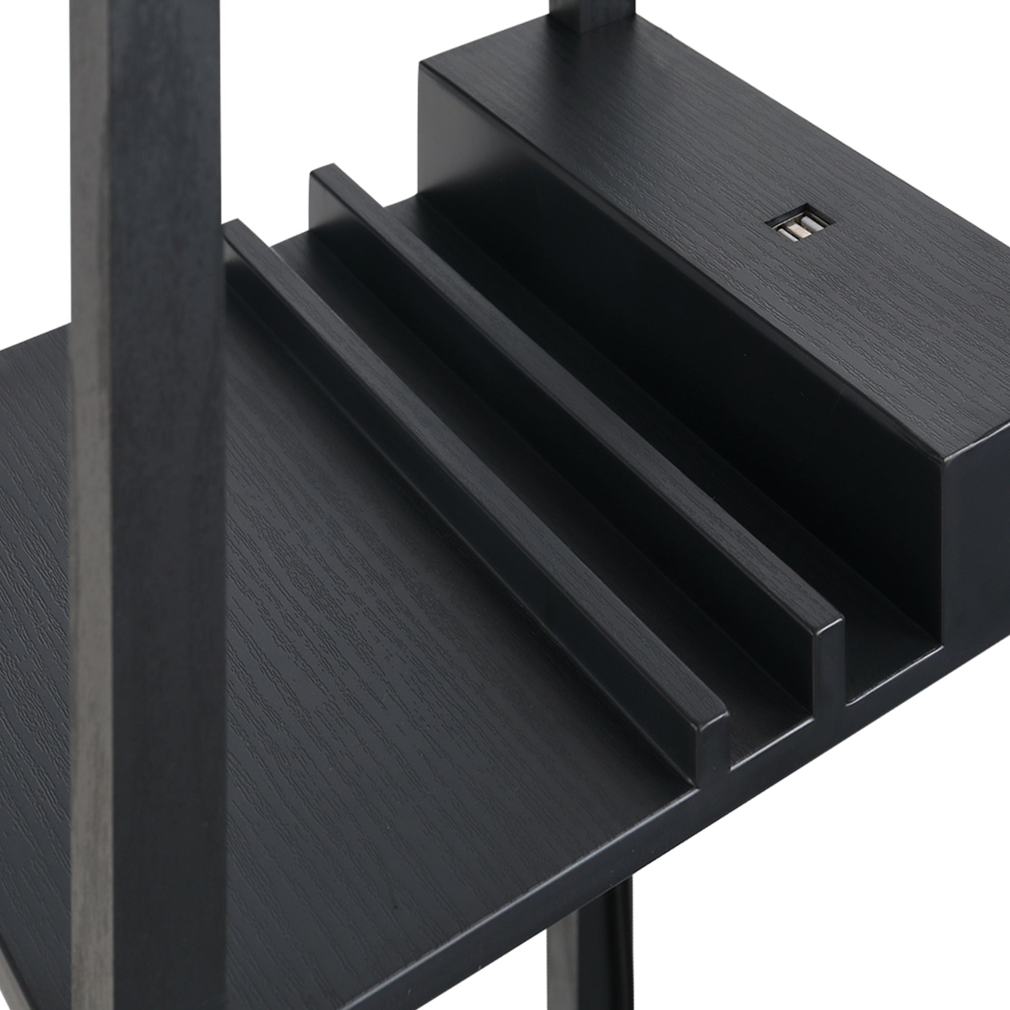 Easycomfort Lampada da Terra Moderna, Lampadina Illuminazione Interna Salvaspazio with Ripiani da Soggiorno Cotone, MDF 26 x 26 x 160 cm black e white