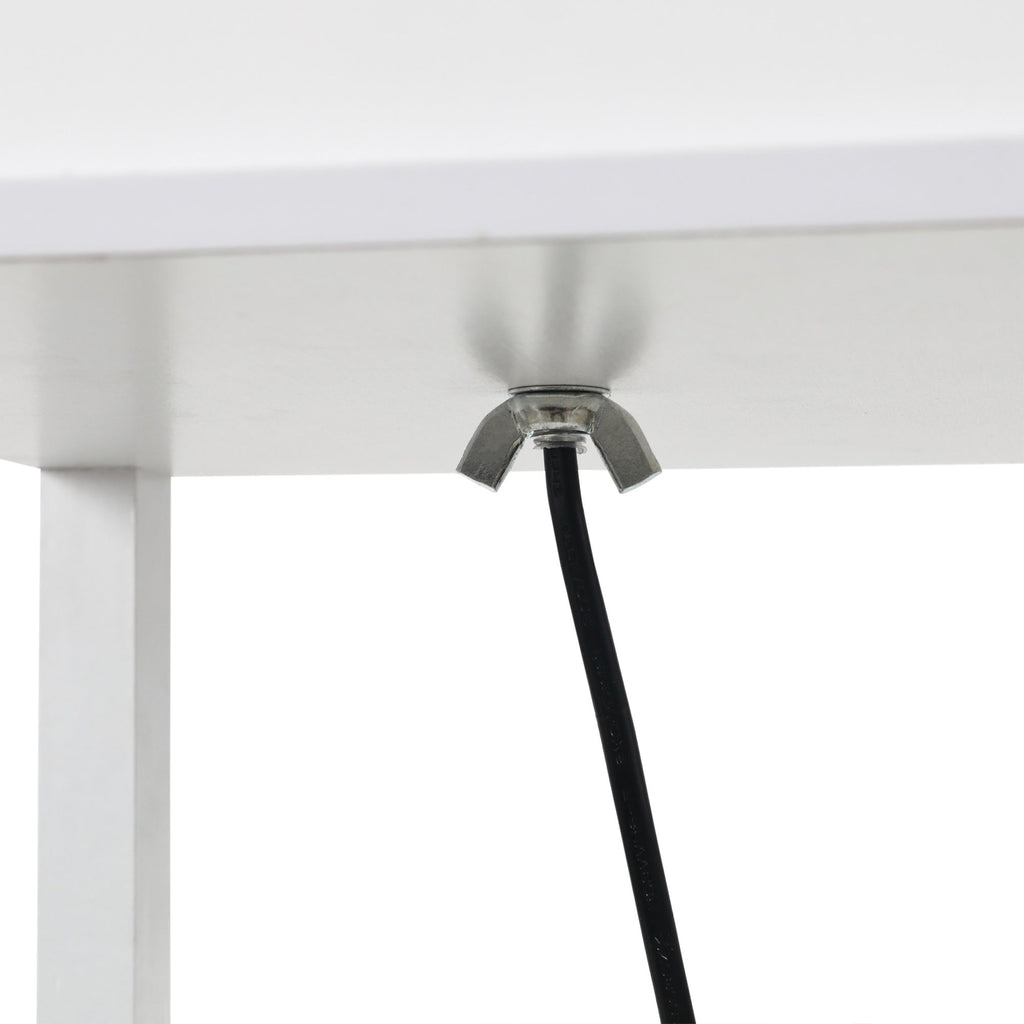 Easycomfort Lampada da Terra with 3 Mensole Integrate, Attacco E27 Potenza 40W, Arredamento Moderno in MDF, 26x26x160cm, white