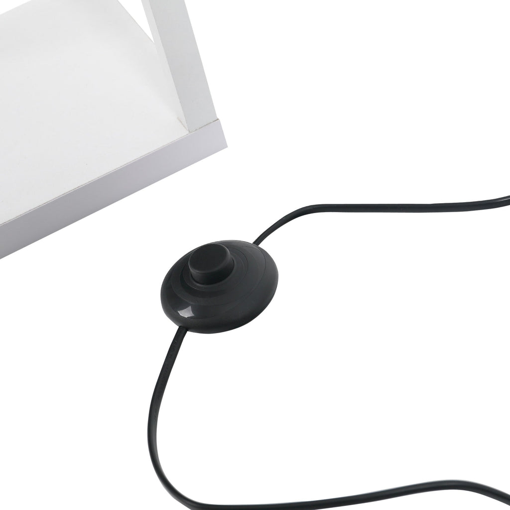 Easycomfort Lampada da Terra with 3 Mensole Integrate, Attacco E27 Potenza 40W, Arredamento Moderno in MDF, 26x26x160cm, white
