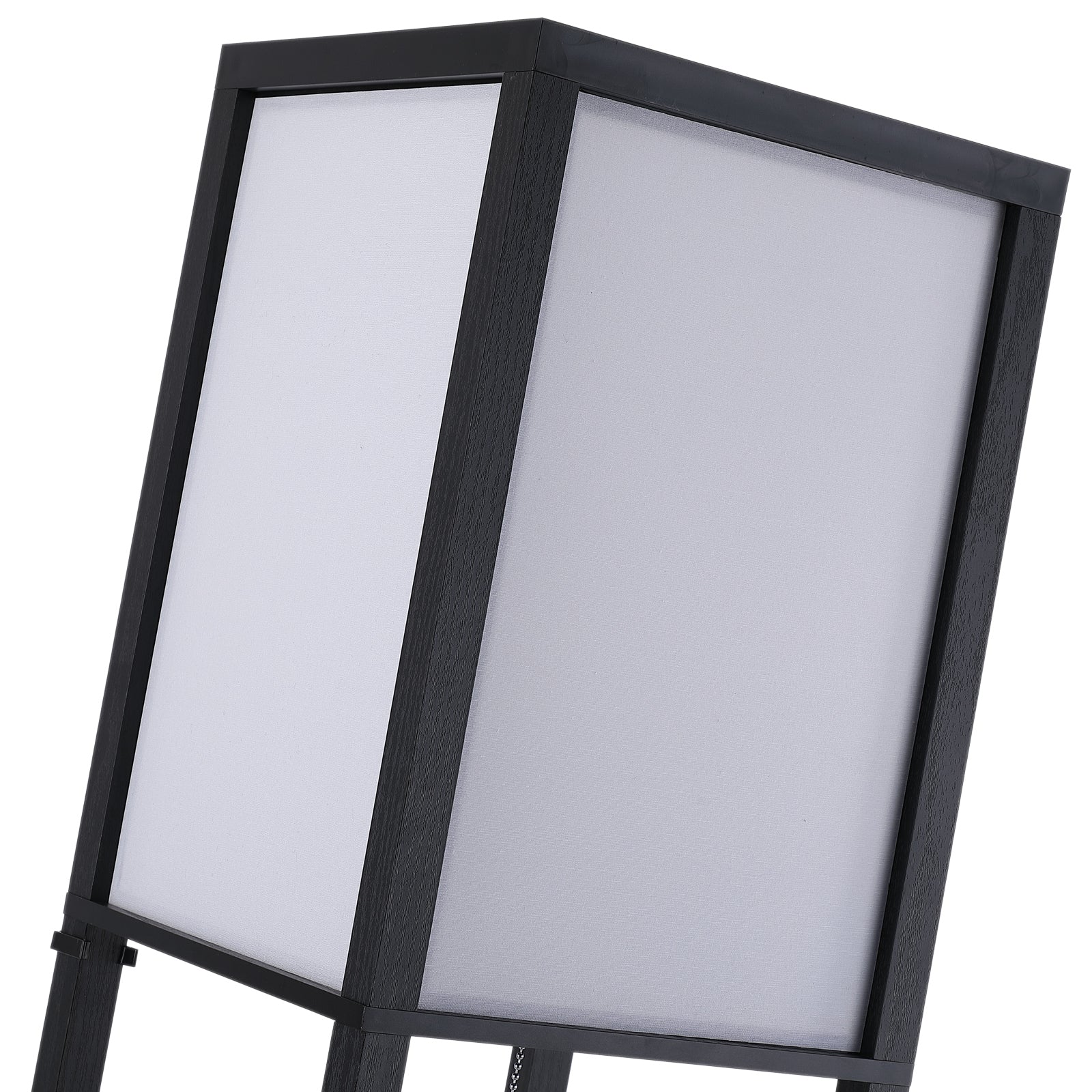 Easycomfort Lampada da Terra Moderna, Lampadina Illuminazione Interna Salvaspazio with Ripiani da Soggiorno Cotone, MDF 26 x 26 x 160 cm black e white