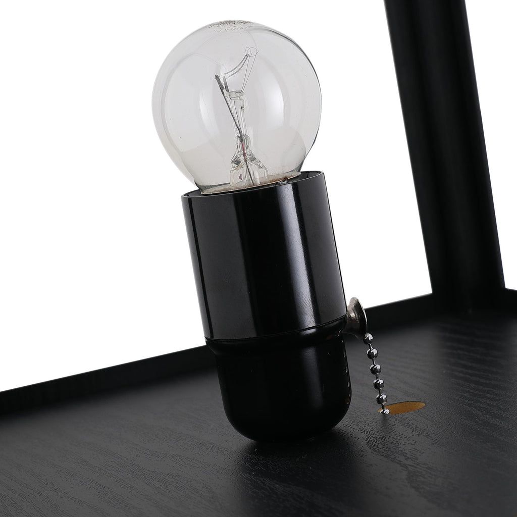 Easycomfort Lampada da Terra Moderna, Lampadina Illuminazione Interna Salvaspazio with Ripiani da Soggiorno Cotone, MDF 26 x 26 x 160 cm black e white
