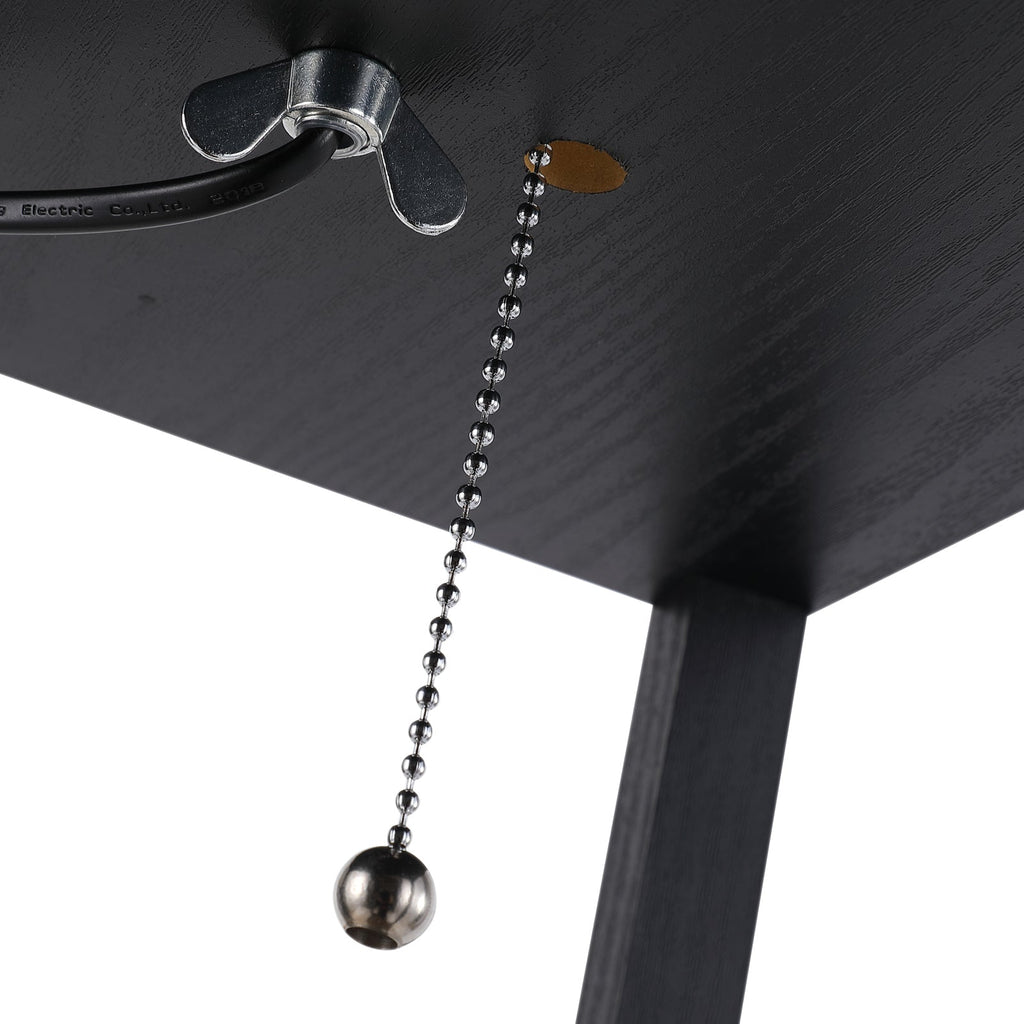 Easycomfort Lampada da Terra Moderna, Lampadina Illuminazione Interna Salvaspazio with Ripiani da Soggiorno Cotone, MDF 26 x 26 x 160 cm black e white