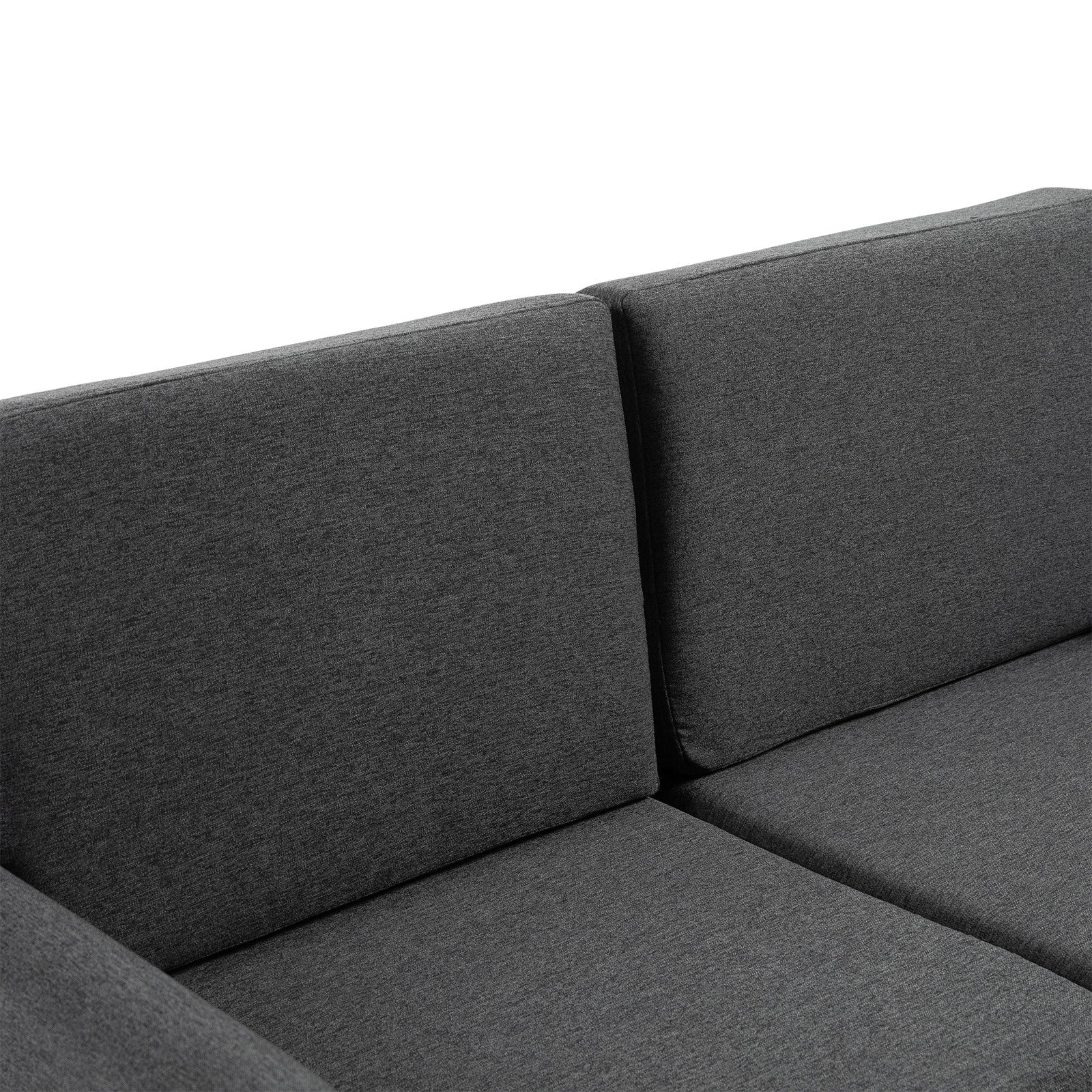 Easycomfort Divano a 2 Posti a Seduta Ampia with Cuscini Rimovibili da Salotto in Tessuto Effetto Lino e Gommapiuma, 141x70x78 cm, Grigio scuro e black