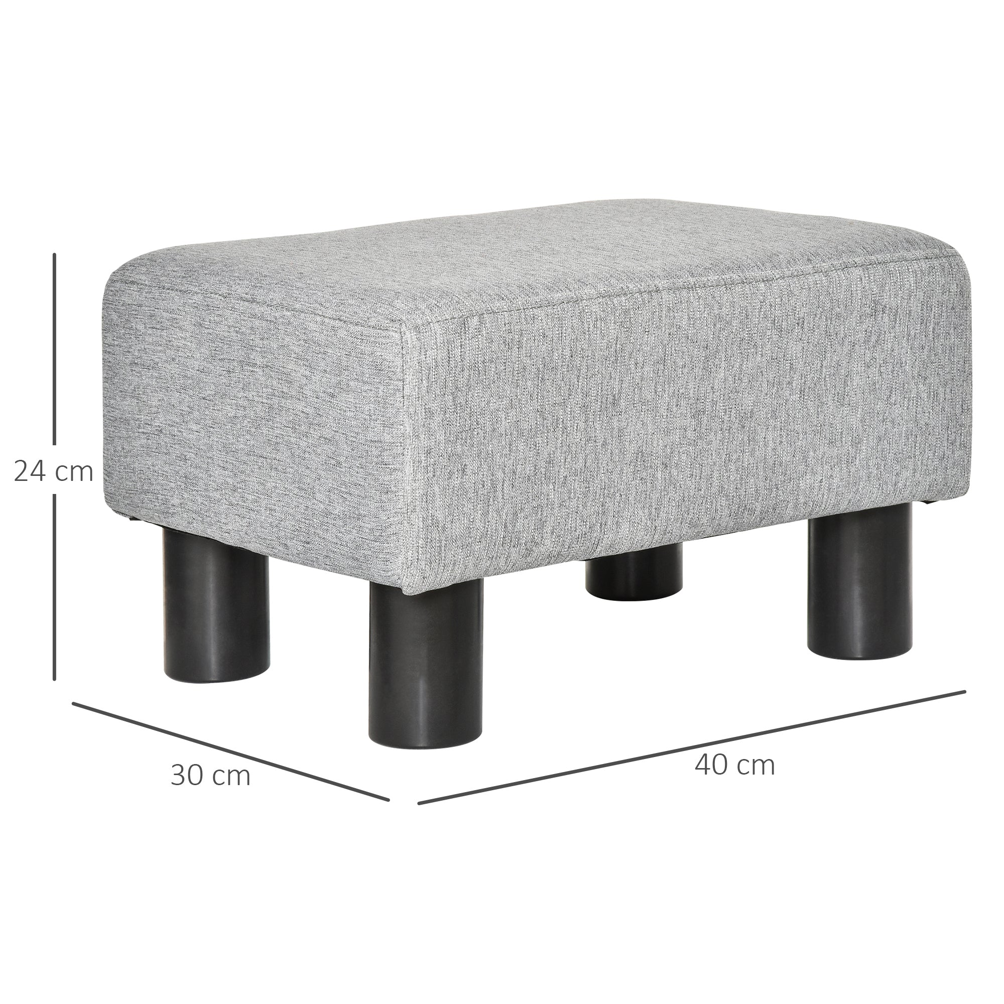EasyComfort Poef voetenbankje 40x30x24 cm, Grijs