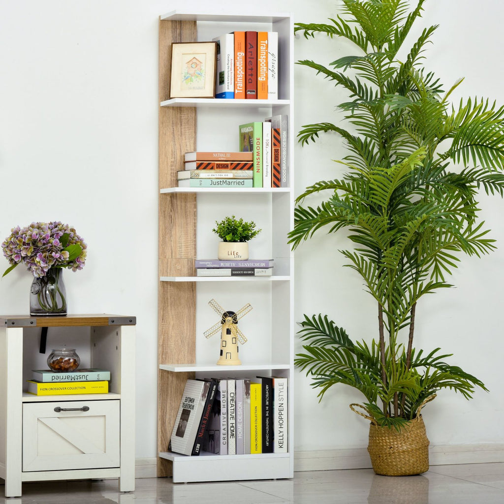 EasyComfort boekenkast 5 planken eiken/wit 45 x 21 x 170 cm