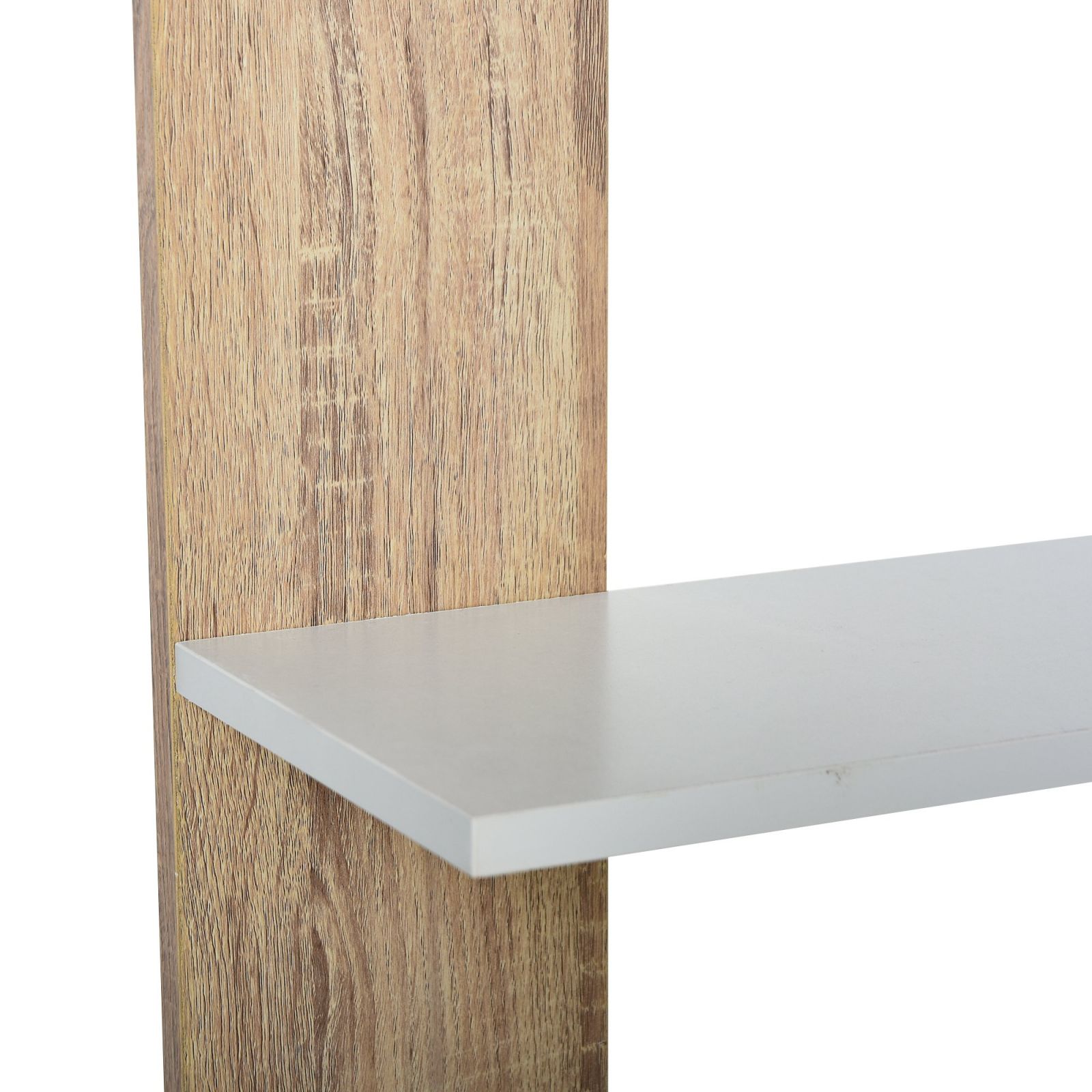 Easycomfort Scaffale Libreria wall-mounted in Legno Color Rovere e white with 5 Ripiani, Antiribaltamento, 45 x 21 x 170cm