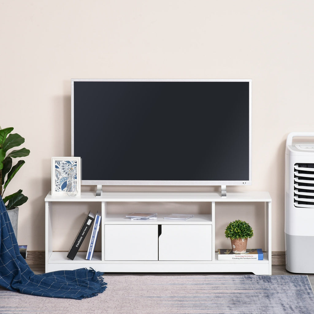 Easycomfort Mobile Porta TV Fino a 42" with Armadietto e Ripiani Aperti in Legno, 120x30x41cm