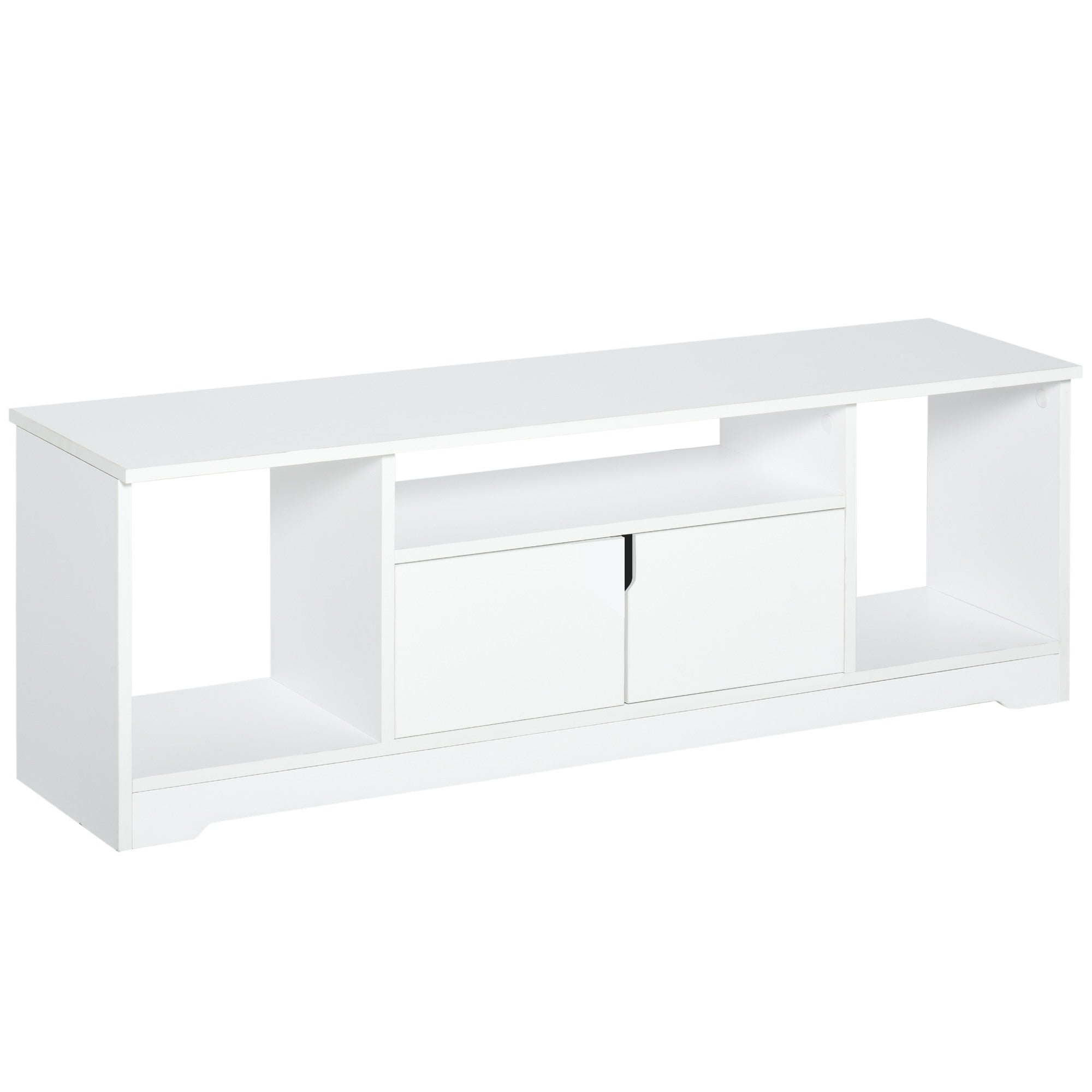 Easycomfort Mobile Porta TV Fino a 42" with Armadietto e Ripiani Aperti in Legno, 120x30x41cm