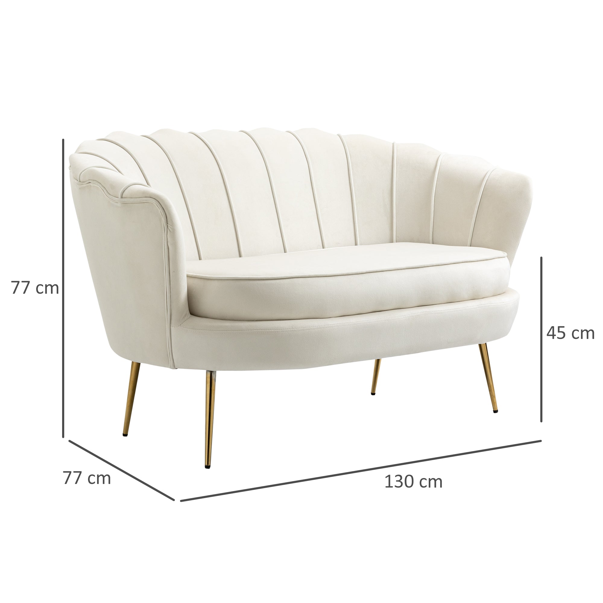 EasyComfort Vintage 2-zits bank velours 130x77x77 cm