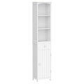 Easycomfort Mobiletto a Colonna Bagno Salvaspazio in MDF white, Armadietto Bagno Multifunzione per Camera with 3 Ripiani 34x24x170cm
